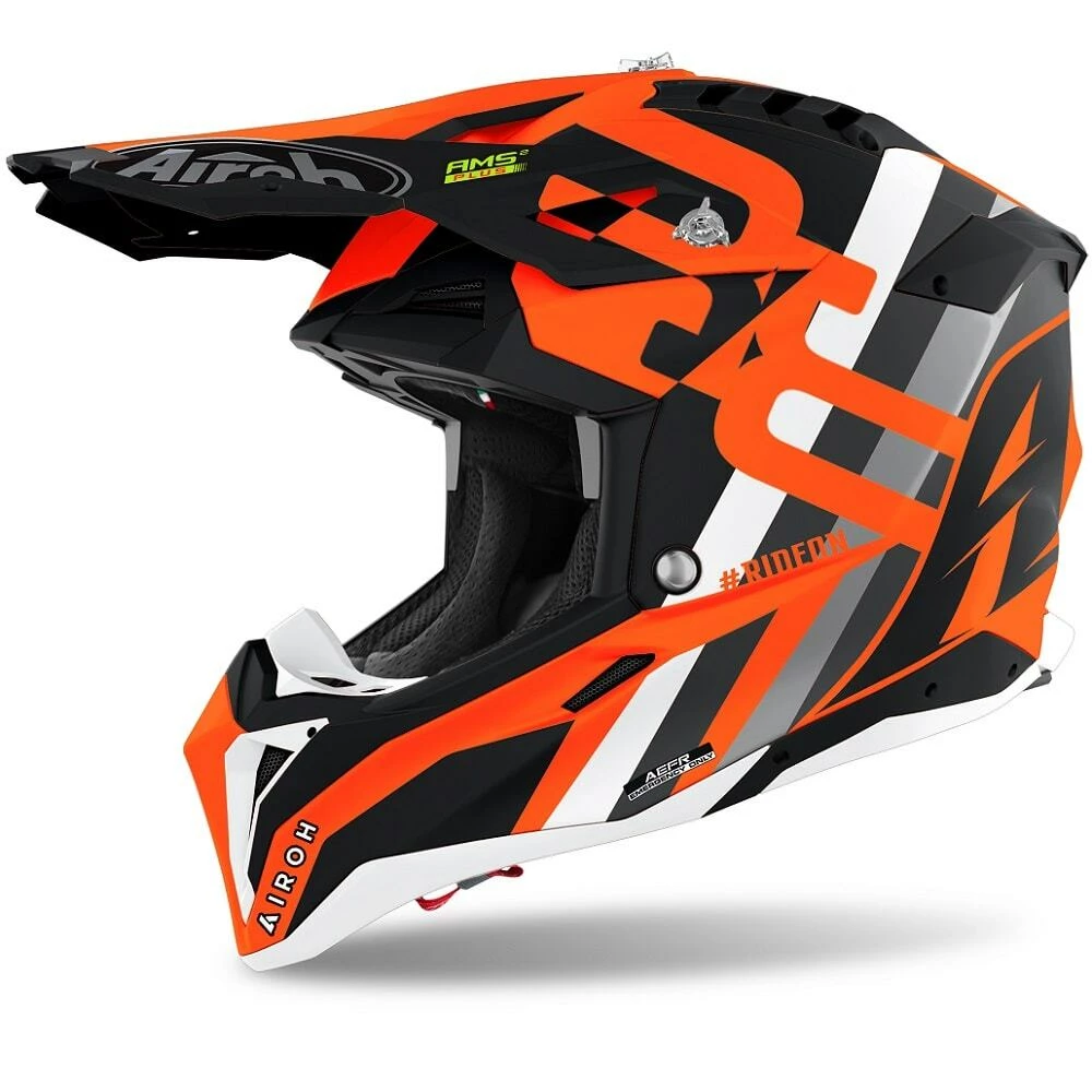 Airoh Aviator 3 Rainbow Matte Orange Helmet 3 Airoh Aviator 3 Rainbow Matte Orange Helmet